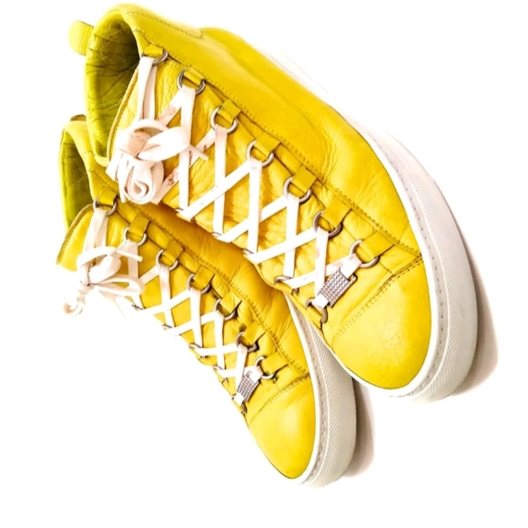 BALENCIAGA SNEAKERS MEN YELLOW LEATHER (CALF) - Picture 2 of 10